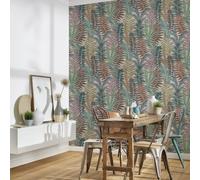 Livingwalls Famous Garden 393471 - Papel pintado no tejido (10,05 m x 0,53 m), diseño de hojas multicolor