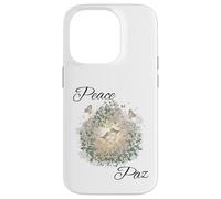 Botanical Birds Romantic Nature Estética con flores Carcasa para iPhone 14 Pro