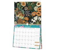 Botanical Calendar Wall, Annual Spiral Schedule, Planner with Floral