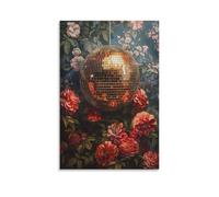Botanical Disco Ball Vintage Wall Art Paintings Canvas Prints Poster Artwork for Living Bedroom Bathroom Office Home Decor 20x30inch (50x75cm)