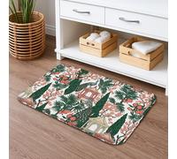 Botanical Garden - Tapete de baño de secado rápido, diseño floral tropical vintage, absorbente, antideslizante, tapete decorativo de verano de franela lavable para baño, inodoro, baño, 16 x 24