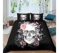 Botanical Gothic Art Funda Edredon Microfibra Juego de Ropa de Cama de 3 Piezas Impresión 3D Cierre de Botánico Gothic Arte Funda de Edredón Funda de Almohada a Juego Suave for Adolescentes