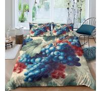 Botanical illust Funda de Edredón Microfibra 2 Piezas Impresión 3D Cierre de Cremallera Oculta ilustración botánica Funda Edredon Fundas de Almohada Lavables Suave for jóvenes Single（135x200cm）