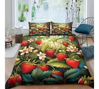 Botanical illust Funda de Edredón Microfibra 2 Piezas Impresión 3D Cierre de Cremallera Oculta ilustración botánica Funda Edredon Fundas de Almohada Lavables Transpirable for niños Single（135x200cm）