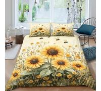 Botanical illust Funda de Edredón Microfibra Suave Tres Piezas Estampado 3D Cremallera Oculta ilustración botánica Funda Edredon con Fundas de Almohada Antialérgica Suave for niños Single（140x200cm）