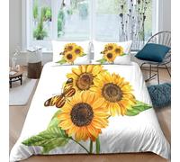 Botanical illust Funda de Edredón Microfibra Suave Tres Piezas Estampado 3D Cremallera Oculta ilustración botánica Funda Edredon con Fundas de Almohada Antialérgica Suave for niños Single（140x200cm）