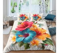 Botanical illust Funda Edredon Microfibra Suave 2 Piezas Estampado 3D Cremallera Oculta ilustración botánica Funda de Edredón con Funda de Almohada Transpirable Lavables for niña Single（135x200cm）