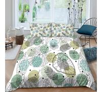 Botanical illust Funda Edredon Microfibra Suave 2 Piezas Estampado 3D Cremallera Oculta ilustración botánica Funda de Edredón con Funda de Almohada Lavables Transpirable for niña Single（135x200cm）