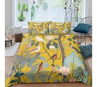 Botanical illust Funda Edredon Microfibra Suave 3 Piezas Estampado 3D Cremallera Oculta ilustración botánica Funda de Edredón con Funda de Almohada Lavables Transpirable for Adultos King（220x240cm）