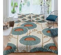 Botanical illust Funda Edredon Microfibra Suave 3 Piezas Estampado 3D Cremallera Oculta ilustración botánica Funda de Edredón con Funda de Almohada Lavables Transpirable for niña Single（140x200cm）