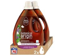 Botanical Origin Detergente para lavadora ecológico apto para pieles sensibles, 70 lavados, Fragancia Jazmín Fresco y Lavanda Silvestre 2 unidades