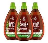 Botanical Origins Detergente para lavadora ecológico apto para pieles sensibles, aroma Flor de naranjo y hojas cítricas - Pack de 3 x 20, total 60 lavados