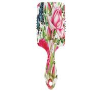 Botanical Roses Butterflies - Peine de cepillo retro antiestático para el cabello, masajeador de cabello para mujer