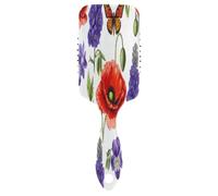 Botanical Wildflowers - Cepillo con cojín de aire de amapolas rojas, cepillo para desenredar, cepillo antiestático, cepillos de pelo de viaje para mujeres