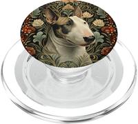 Botánico de Bull Terrier Inglés Brindle y Blanco PopSockets PopGrip para MagSafe