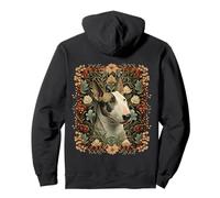 Botánico de Bull Terrier Inglés Brindle y Blanco Sudadera con Capucha