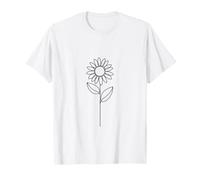 Botánico Girasol Bosquejo Jardín Amante Camiseta
