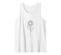 Botánico Girasol Bosquejo Jardín Amante Camiseta sin Mangas