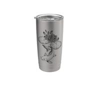 Botánico Koi Fish Line Art Zen japonés Vaso térmico de acero inoxidable de doble pared