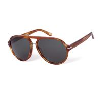 BOTANIQ Gafas redondas de acetato marrón para hombre, opcionales con nivel de visión (modelo BIS-7020-102)