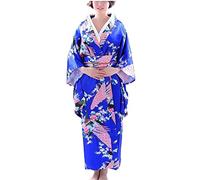 Botanmu Women's Kimono Robe Japanese Dress Photography Cosplay Costume 5 Colors (Azul oscuro)