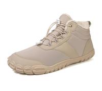 Botas 883 Invierno Pies Descalzos Botas de Senderismo para Mujeres Hombres Running Antideslizante Botas Campaña Cortas, beige, 37 EU