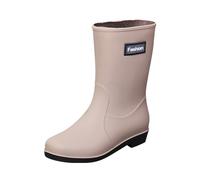 Botas acolchadas cortas de mujer para botas de lluvia impermeables de tobillo para mujer Slip on botas de jardín de goma zapatos impermeables de invierno, C, 40 EU