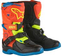 Alpinestars Tech 3S Botas de motocross para niños, naranja/azul/amarillo, Talla 29