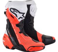 Botas Alpinestars Supertech R Vented Negro-blanco-rojo fluor 46
