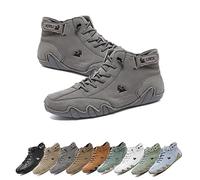 Botas Altas con Cuero Italiano Hechas a Mano, Zapatos Beck for Hombres Impermeables, Botas Chukka Altas for Hombre Antideslizantes y Transpirables al Aire Libre for Todas Las Estaciones(gris,43 EU)