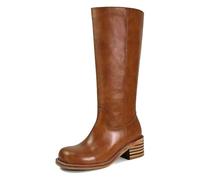 Botas Altas de Color, Puntera cálida, Estilo otoño, caña Media Redonda, para Mujer, con Suela Gruesa y Recta, Ideales para Diario y Tiempo Libre en Clima frío_3