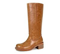 Botas Altas de Color, Puntera cálida, Estilo otoño, caña Media Redonda, para Mujer, con Suela Gruesa y Recta, Ideales para Diario y Tiempo Libre en Clima frío_2