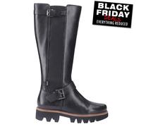 Botas Altas De Cuero Para Mujer Aleena Diseñador Chic De Moda Negras