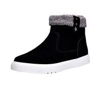 Botas altas de invierno para hombre con cremallera lateral como cálidas zapatillas deportivas para el tiempo libre para la nieve y el frío, Negro , 42 EU