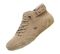 Botas altas italianas de gamuza hechas a mano, unisex, impermeables, para aliviar el dolor, zapatos descalzos para hombre, impermeables y transpirables, zapatos de piel para caminar, zapatos descalzos