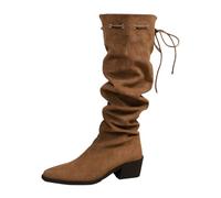 Botas Altas Mujer Camperas, Botas Verano Mujer Cowboy, Botines Cowboy Ante A Media Pantorrilla con Cremallera Lateral Calzado Elegante Informal Y Cómodo Cowboy Boots Boots Botines Camperos Bota