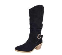 Botas Altas Mujer Camperas, Botas Verano Mujer Vaqueras, Botines Cowboy Media Pantorrilla Moda con Tacón Grueso Invierno Ante SintéTico Cómodos CáLidos E Boots Bota Cowboy Boots Botines Camperos