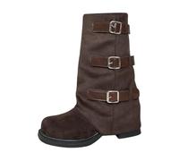 Botas Altas Mujer Camperas, Botas Verano Mujer Verano, Botines Cowboy Ante con Tiras Moda Tacón Bajo A Media Pantorrilla Cómodos Informales Sin Cordones con Cowboy Boots Bota Botines Camperos Boots