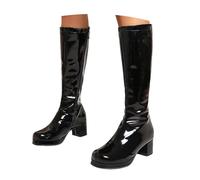 Botas Altas Mujer Cowboy, Botas Verano Mujer Piel, Botines Cowboy con Punta Cuadrada Cremallera Lateral Tacón Grueso Y Altas hasta La Rodilla Bota Boots Botines Camperos Cowboy Boots