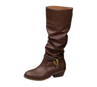 Botas Altas Mujer Vaqueras, Botas Verano Mujer Verano, Botines Cowboy Media Caña Moda Punta Redonda Tacón Grueso Sin Cordones Ideales Un Look Casual Y Bota Botines Camperos Boots Cowboy Boots