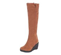 Botas altas por encima de la rodilla para mujer, forradas, cálidas, botas de invierno, tacones altos, botas de cuña, botas de equitación, botas largas hasta la rodilla, botas occidentales, botas