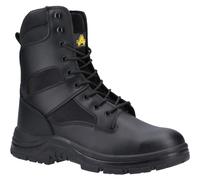 Amblers Botas de seguridad para mujer Hi-Leg FS008 cuero resistente al agua con cordones Negro 4-14