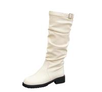 Botas atemporales de Terciopelo sin Cordones hasta la Rodilla para un Elegante Look de Diario, Botas de tacón hasta el Tobillo con Acabado Impecable, Mujer, otoño e Invierno_2