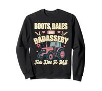 Botas Bales Y Badassery Hablan Sucio A MI Granjero niña Mujer Sudadera