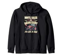 Botas Bales Y Badassery Hablan Sucio A MI Granjero niña Mujer Sudadera con Capucha