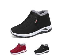 Botas Cálidas Con Forro De Piel De Oveja Para Mujer, Botas Cálidas Informales Sin Cordones Para Mujer Para El Invierno, Botines Ortopédicos Suaves Y Térmicos Con Pelo Peludo Para Caminar (Negro,40)