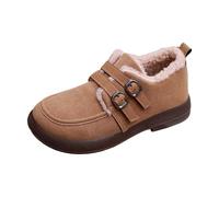 Botas cálidas de invierno con cordones para mujer, botas de forro polar cálido cálido otoño invierno bota casual zapatos con cordones botas de plataforma media pantorrilla para mujer, punta redonda
