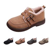 Botas cálidas de invierno con cordones para mujer, botas de plataforma media pantorrilla para mujer, punta redonda, botas de forro polar cálido cálido otoño invierno bota casual zapatos con cordones