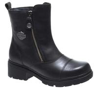 Botas casuales de motociclista Harley-Davidson Amherst de cuero para mujer, negras, talla 5.5