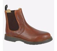 Grafters Weston Cuero Hombre Clásico Moda Mocasín Chelsea Botas Marrón Tostado